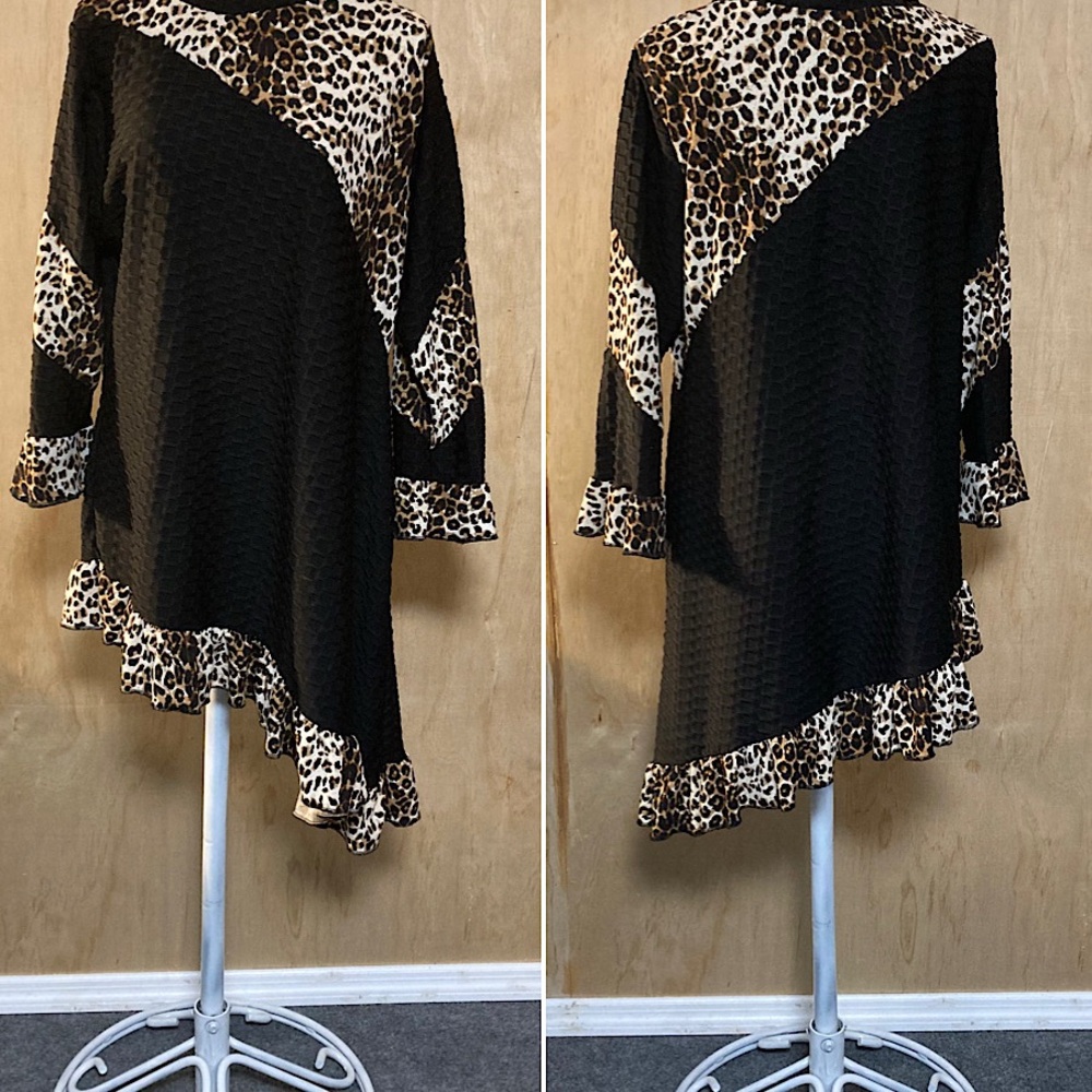 Black and Leopard Print Dress